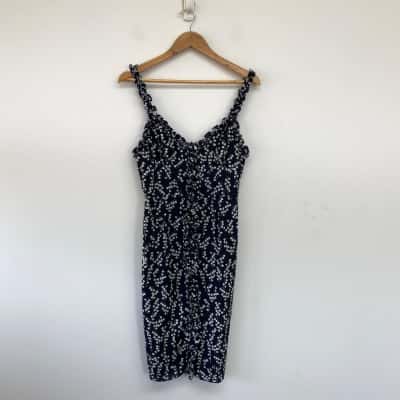Cooper St Navy Blue Floral Sleeveless Midi Dress  Size 10 