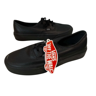 Vans Authentic Decon Black Leather Shoes, Size W 5.5 / M 4