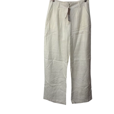 BNWT White Closet  Size 10 Wide Leg linen Pants Off White Rrp$109