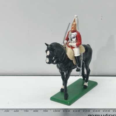 Vintage W. Britain Household Cavalry Life Guard Mounted Trooper Toy Soldier Figurine Lead