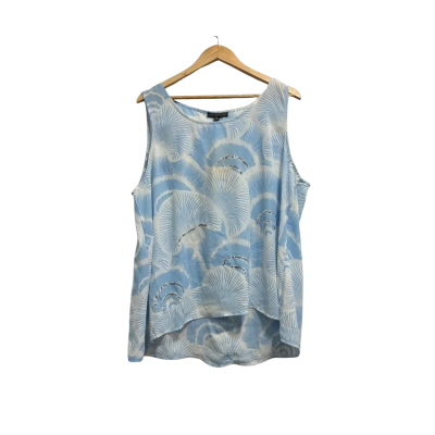 Liz Jordan Womens, Size 18, light blue and white patterned dress