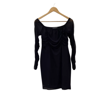 Pretty Little Thing Womens  Size 16 Long Sleeve Mini Dress Black Mesh