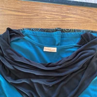 Karma East Womens M Casual Dress Black  / Green / Other 