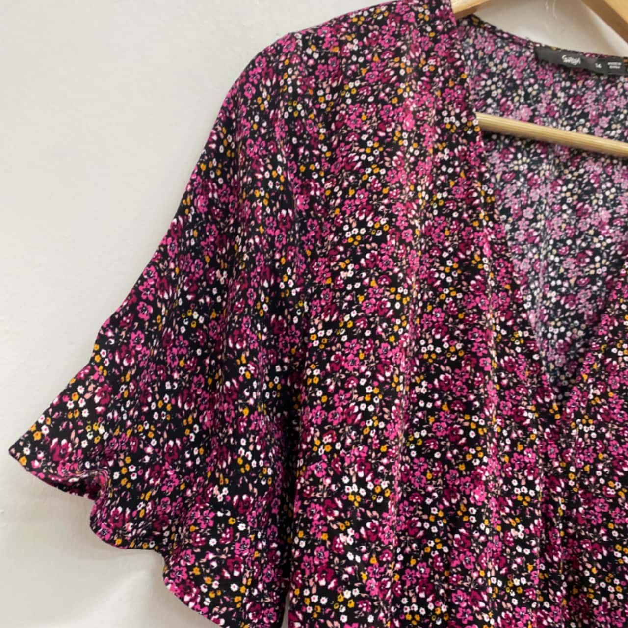 Sportsgirl Womens Size 14 Wrap Dress Floral (s)