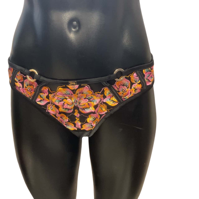 Bras N Things Womens  Size 10 Underwear Black  / Floral / Orange / Pink  