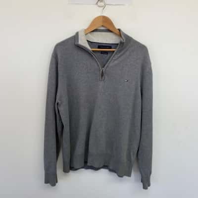 Tommy Hilfiger Grey Quarter Zip Jumper  Size XXL 