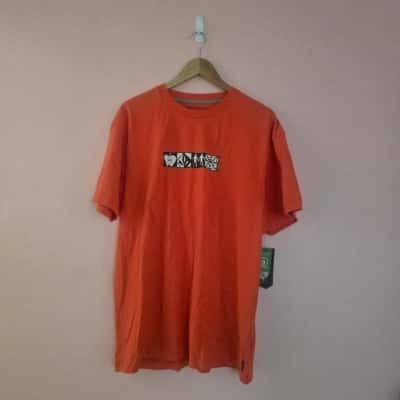 Volcom Mens  Size L Short Sleeve T-shirt Orange 
