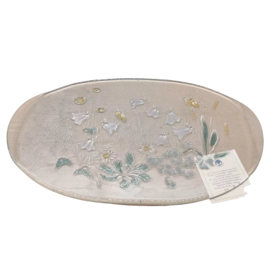 Walther-Glas Vintage 'Cinderella' Floral Glass Serving Platter Preowned As New 