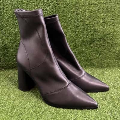 Jo Mercer Tex Black Leather High Ankle Boots Size 41