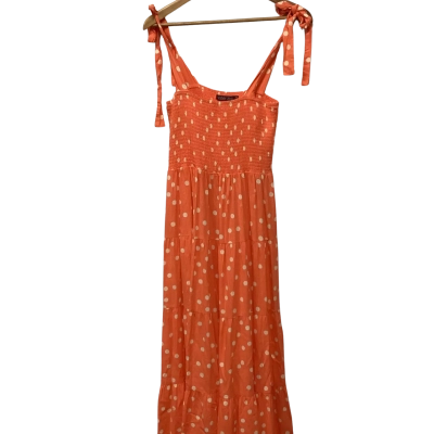 Mister Zimi Womens  Size 12 Maxi Dress Cream / Orange 