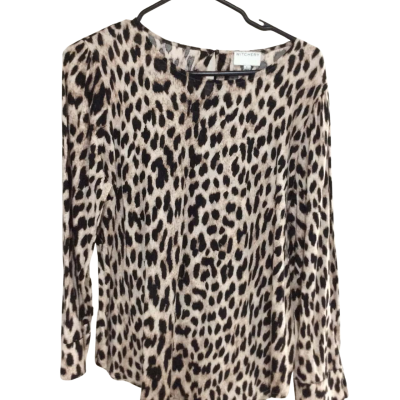 Witchery Womens  Size L Crew Neck Top Animal print / Black  / Brown 