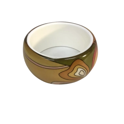 Vintage Acrylic Patterned Bangle  Approx 6.5 inside diameter