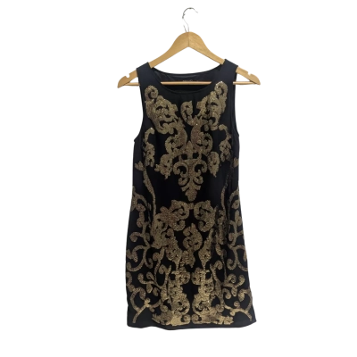 Bariano Dress Womens  Size 8 Mini Dress Black  / Gold 