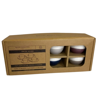 Royal Doulton London Coffee Studio Flat White Cup And Saucer x4