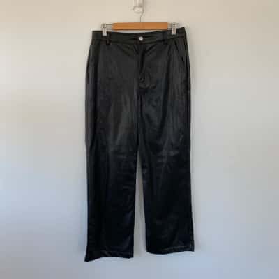Ally Fashion Black Faux Leather Pants Size 12 
