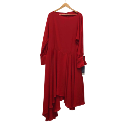 Leo & Lin Womens  Size 16 Long Sleeved Midi Dress Red BNWT US$590