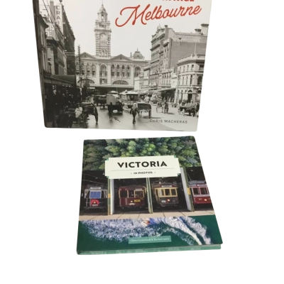 SCRIBE Chris Groenhout & Rachel Lewis & CHRIS MACHERAS Vintage Melb /Victoria Books. 50 X 40 CM. Multicoloured