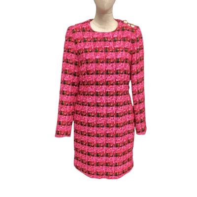 Decjuba Womens  Size 12 Long Sleeve Mini Dress Black  / Pink  