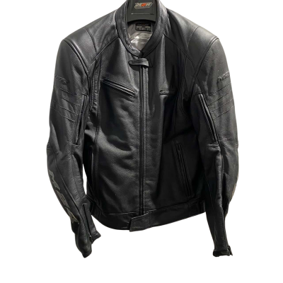 M2R Mens Size L Biker / Leather Jacket Black  