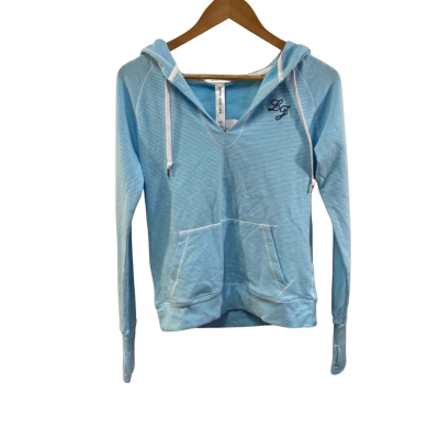 BNWT Lorna Jane Womens  Size S Hoodie Blue / Pinstriped / White RRP $89.99