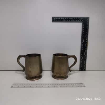 2x Vintage Brass Cups 