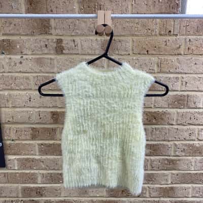 TWIIN Womens yellow fuzzy vest Size S 