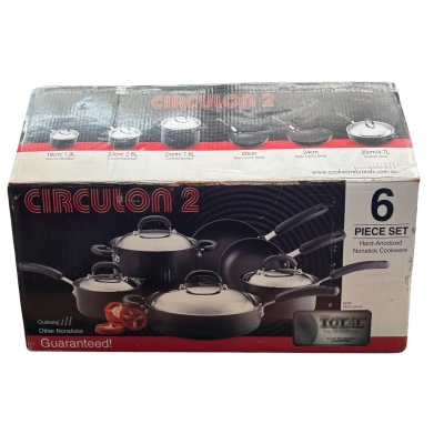 Circulon 2 6-piece hard-anodised nonstick cookware set - PICK UP ONLY! (New)