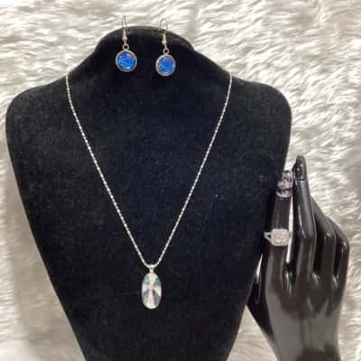  Womens Earrings / Necklace / Ring Blue / Other / Silver 