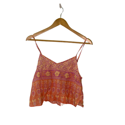 Tigerlily Womens  Size 8 Cropped Top / Singlet Top Floral / Orange / Pink  