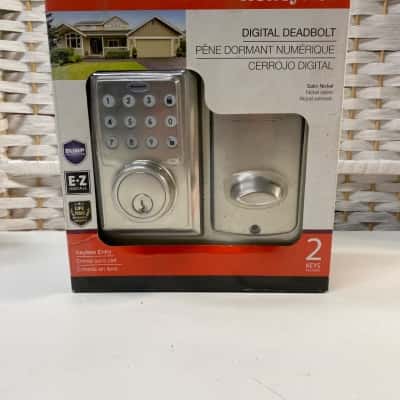 Honeywell Electronic Entry Deadbolt (Model 8712109) in satin nickel