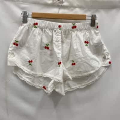 Cotton On Body Women's Organic Cotton Shorts Size XXS White / Cherry