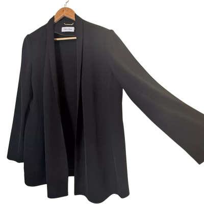 Calvin Klein Womens  Size M Open Jacket Black  