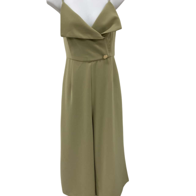  Womens  Size 10 Short Sleeve Jumpsuit Green 