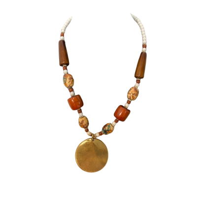  Womens Beaded Necklace Brown 