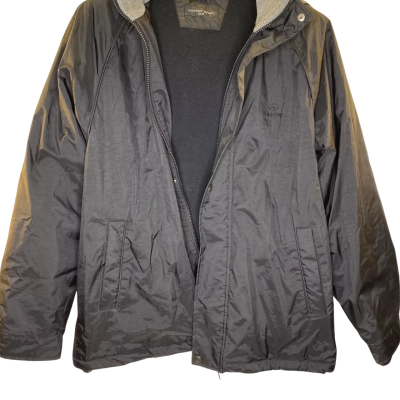 Lazziny Sport Mens  Size M Hooded Jacket Black  / Grey 