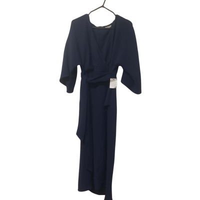 Women’s Tussah Size 12 Wrap Dress Navy Blue 