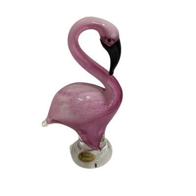 Hand Made Glass Flamingo Paperweight Rikaro 