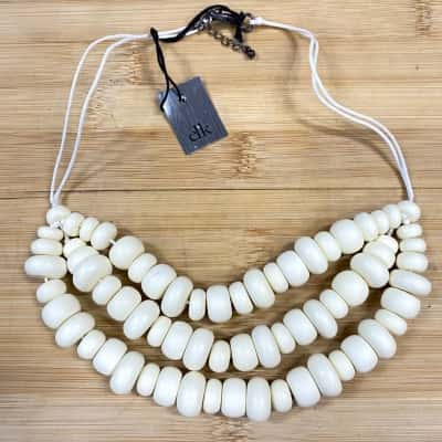 ELK Cream Beaded Layered Necklace 