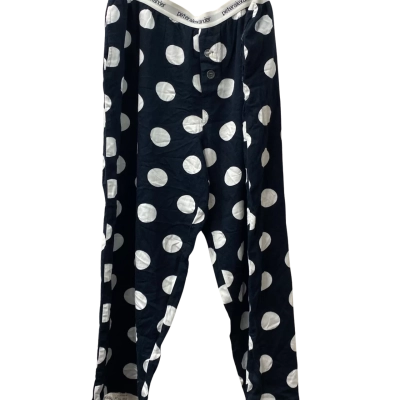 Peter Alexander Mens Black  / Polka Dot / White pyjama pants. XL