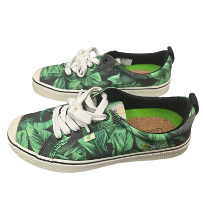 CARIUMA x National Geographic OCA Low Peace Lily Green Leaf Sneakers Mens 8 Women 9.5