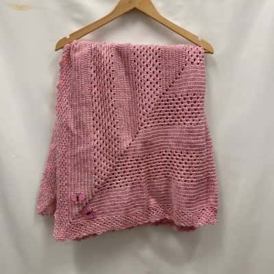 Handmade Kida Crochet Blanket Square (110cm*110cm) Pink/Lavender