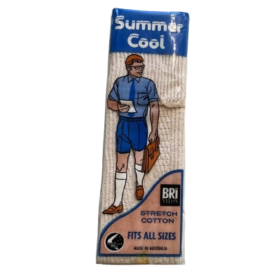 New Summer Cool Mens Off White Stretch Nylon Walk Socks One Sizw