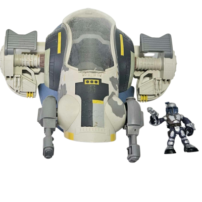 Playskool Heroes Star Wars Jedi Force Jango Fett's Slave I Vehicle with a Jango Fett figure.