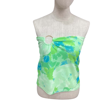 Sabo -  Womens  Size S Strapless Party Top Green / Pattern 