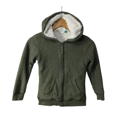 Lily & Dan Kids Size 8 Khaki  Green Zip Front Hooded Jacket