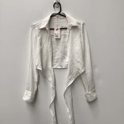 NEW - Kookai Hayman Tie Front Top White Size 34