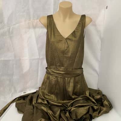 Events Womens Gold Liquid Dress - Size 10 Brand New RRP $279.95