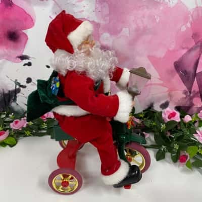 14 inch battery operated santa on tricycle- please read description 