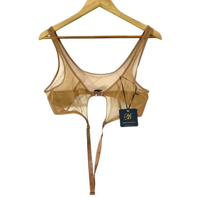 Honey Birdette “Emily” Sheer Bralette in Toffee Size XL