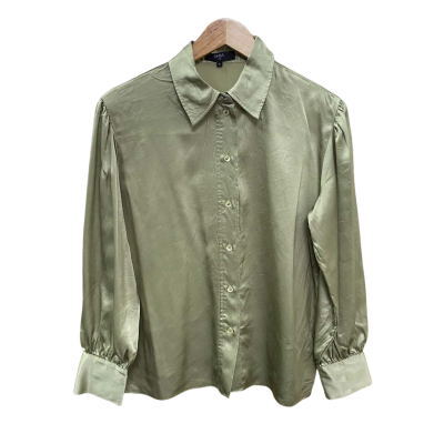Saba Womens  Size 10 Long Sleeve Shirt Green 